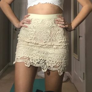 Cream Lace skirt